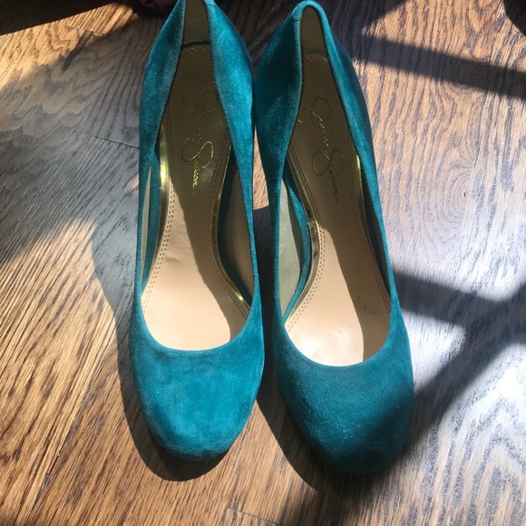 Jessica Simpson Teal Heels - Picture 3 of 4